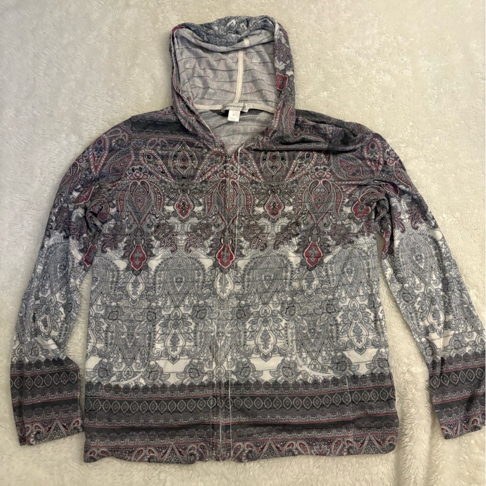 Vintage Christopher Banks bedazzled zip up hoodie